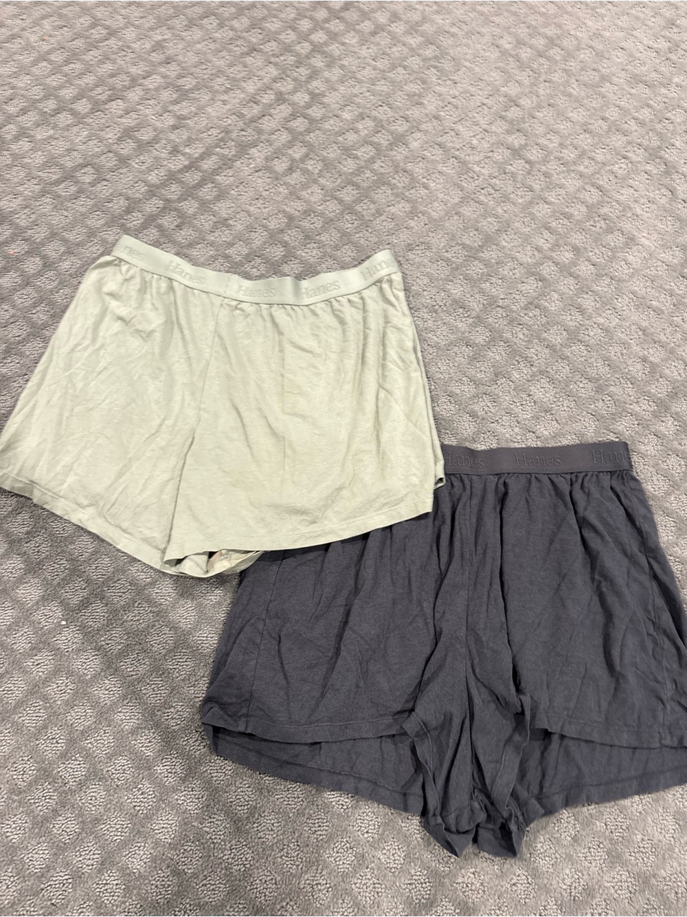 Hanes Women's 2-Pack Lounge Shorts in Charcoal and Light Gray - Picture 2 of 8